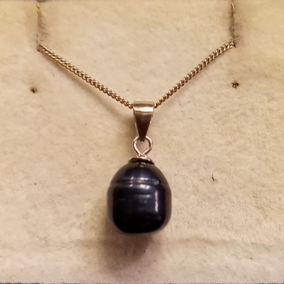 estate 925 Jewelry - VTG Genuine Freshwater Pearl 925 Silver Pendant